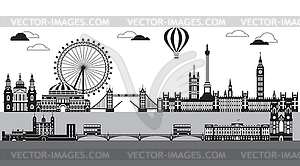 Лондонский городской горизонт - векторный клипарт Royalty-Free