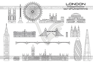 London skyline line art  - vector image