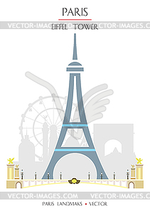 Colorful Paris landmark  - vector image