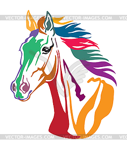 Colorful decorative horse  - vector clip art