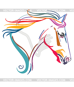 Colorful decorative horse 14 - vector image