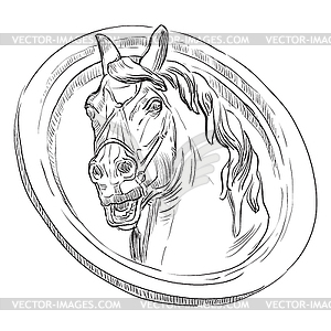 Stone head of horse - royalty-free vector clipart