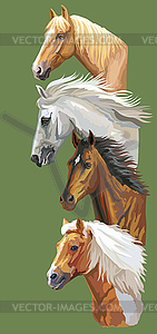 Открытка с лошадьми - векторная графика