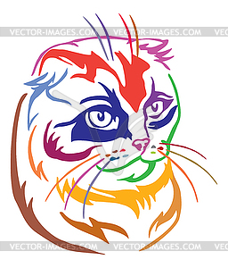 Colorful decorative portrait of Cat  - vector clipart