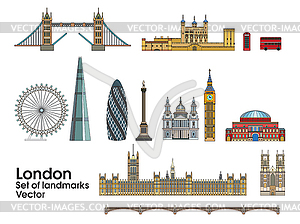 Лондон красочная линия искусства - векторный дизайн