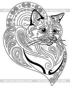 Красящий антистресс кошка 10 - векторное изображение EPS