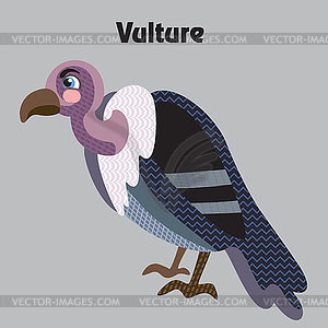 Cartoon vulture - vector clip art