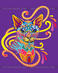 Colorful zentangle cat  - vector clipart