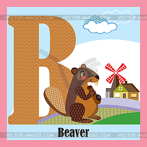 Animal alphabet B - vector clipart