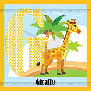 Animal alphabet G - vector image