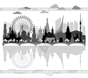 Moscow Skyline silhouette  - vector image