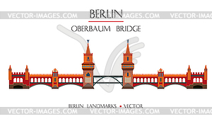 Colorful Oberbaum Bridge - vector EPS clipart