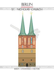 Colorful St Nicholas Church - vector clipart
