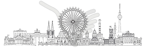 Berlin skyline line art  - vector image