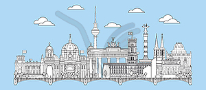 Berlin skyline line art  - vector image