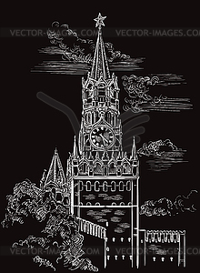 Черная рука рисунок Москва - векторное изображение клипарта