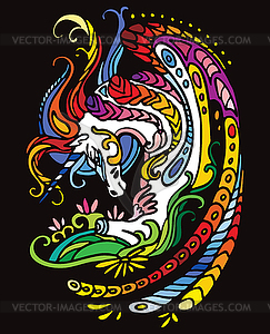 Unicorn black color - vector clip art