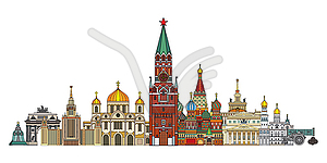 Moscow colorful line art  - vector clipart