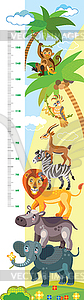 African animals height meter - vector image