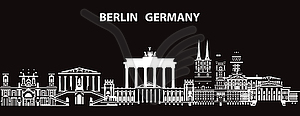 Berlin City gradient  - white & black vector clipart