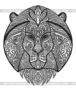 Раскраска лев - стоковое векторное изображение