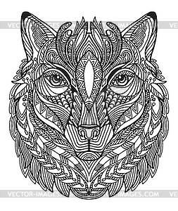 Coloring wolf - vector image