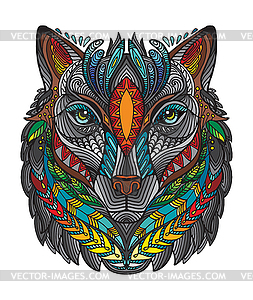 Ornamental wolf - vector image