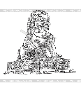 China landmark lion - vector clipart