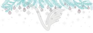 Horizontal winter banner Christmas tree branch - vector image