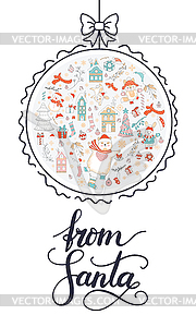 Greeting card, Christmas card grey with christmas - vector clip art