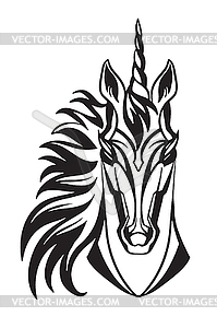 Head of mascot unicorn - vector clipart