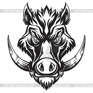 Head of mascot boar - vector image