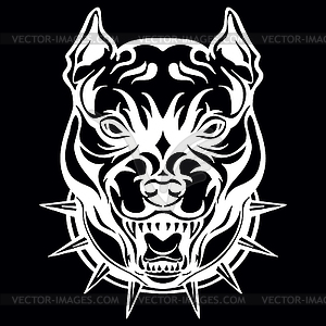 Head of mascot pitbull on black - vector clipart