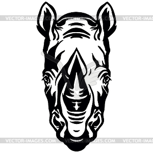 Head of mascot rhino head - vector clip art