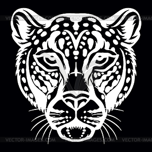 Head of mascot leopard head on black - vector image