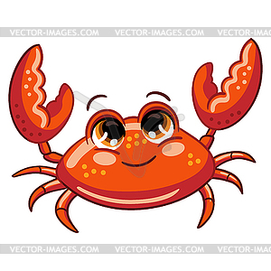 Funny cute ocean crab - stock vector clipart