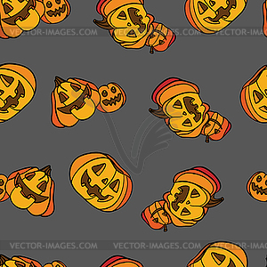 Seamless pattern with cute Halloween pumpkins - vector clip art