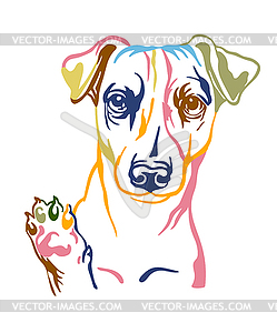 Jack russel terrier dog color contour portrait - royalty-free vector image