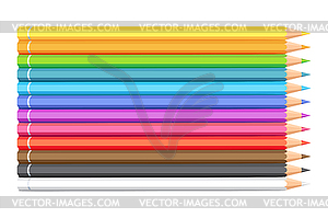 Set of realistic colorful pencil - vector clipart