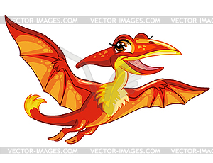 Cute cartoon friendly tyrannosaurus - vector clipart