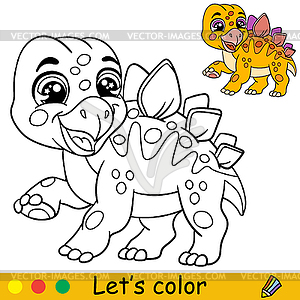 Раскраска стегозавр для детей