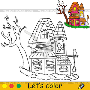 Halloween kids coloring with template scary - vector image