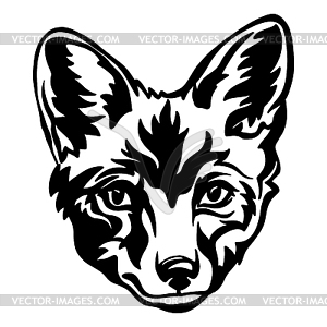 Abstract portrait of fox black contour - royalty-free vector image