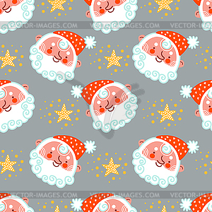 Christmas seamless pattern santa claus heads - stock vector clipart