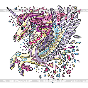 Tangle abstract unicorn colorful - vector clipart