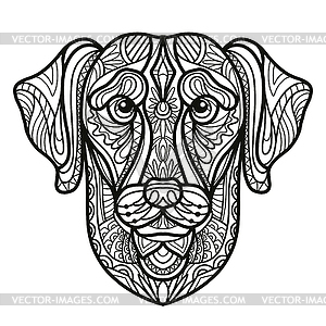 Книжка-раскраска красного Щенок лабрадора собака - изображение в векторном формате