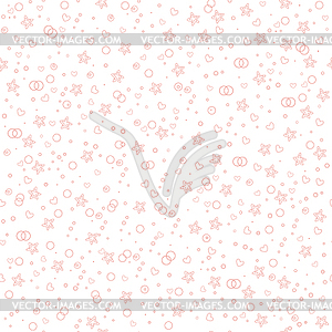 Cute seamless pattern with hearts and stars - vector image