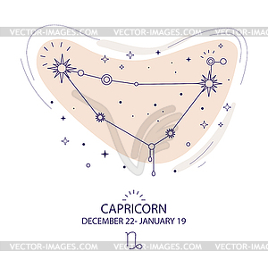 Star constellation zodiac Capricorn - vector clipart