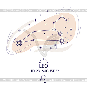 Star constellation zodiac Leo - vector image