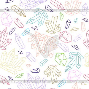 Magic linear color crystal seamless pattern - vector image